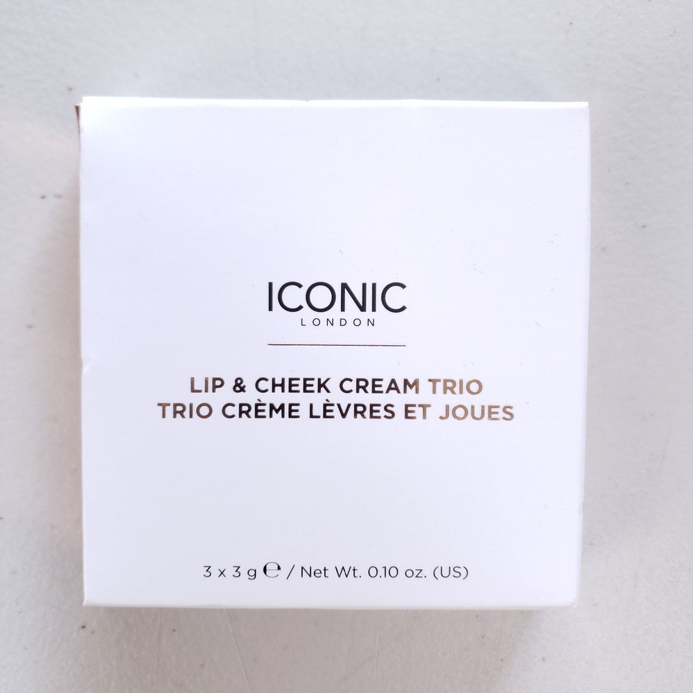 Iconic London Lip & Cheek Cream Trio Palette Multi-Use Blush Tint Natural‎ Glow